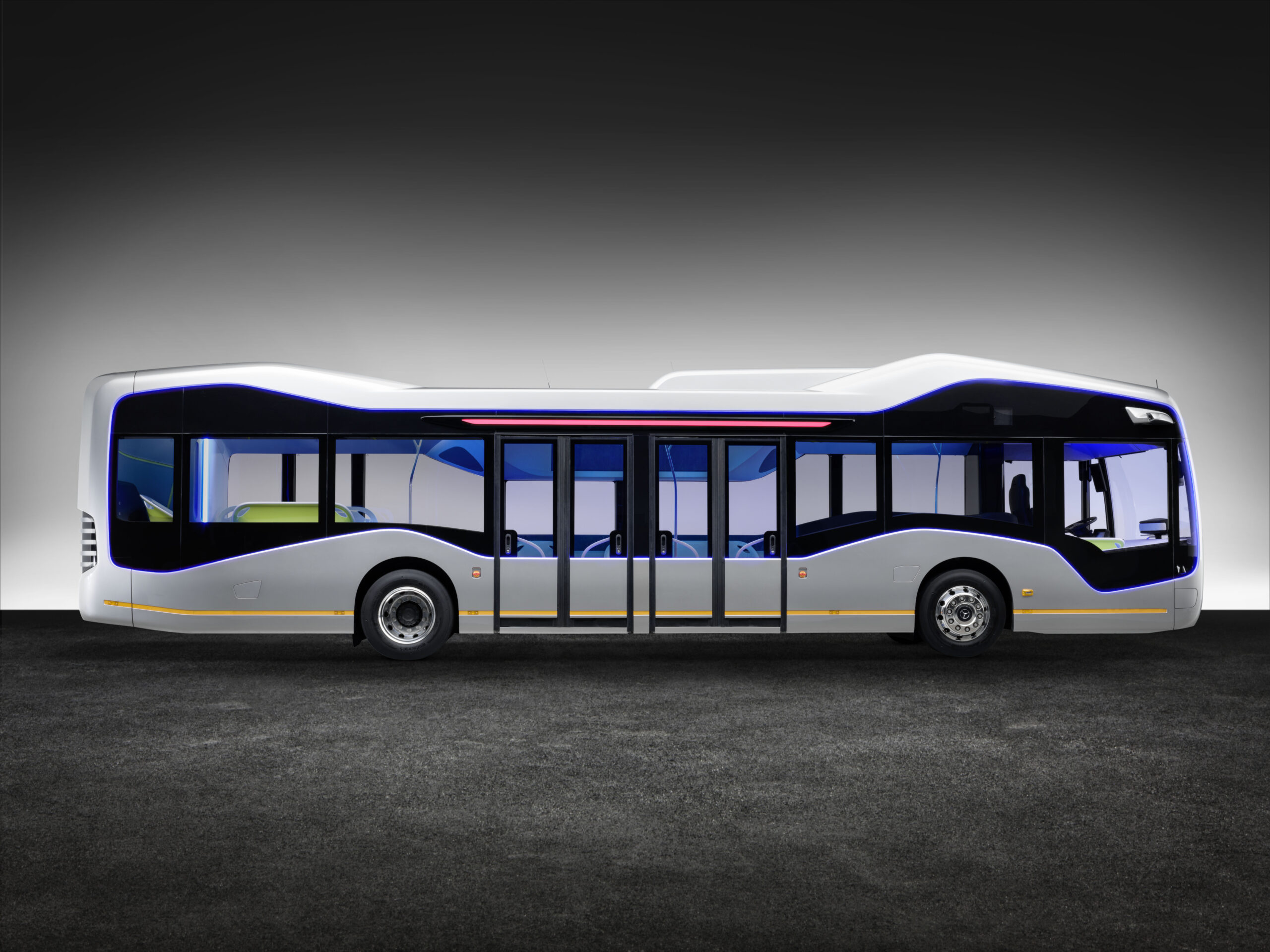 Autonomous bus side view